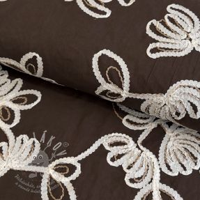 Pamutvászon EMBROIDERY Loom En Light brown