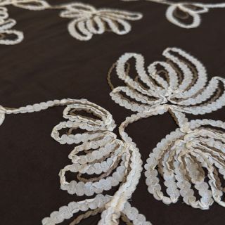 Pamutvászon EMBROIDERY Loom En Light brown