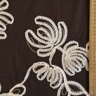 Pamutvászon EMBROIDERY Loom En Light brown