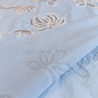 Pamutvászon EMBROIDERY Loom En Light baby blue