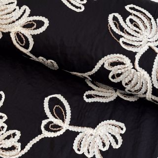 Pamutvászon EMBROIDERY Loom En Light black