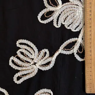 Pamutvászon EMBROIDERY Loom En Light black