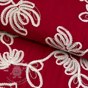 Pamutvászon EMBROIDERY Loom En Light red