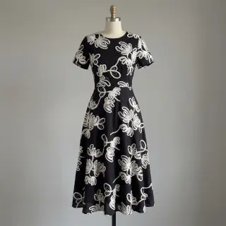 Pamutvászon EMBROIDERY Loom En Light black