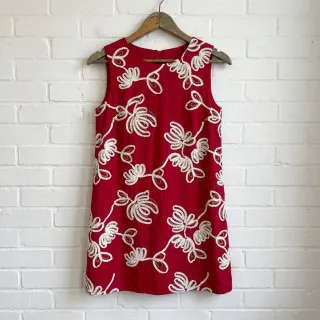 Pamutvászon EMBROIDERY Loom En Light red