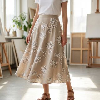 Pamutvászon EMBROIDERY Loom En Light natural