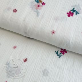 Dupla géz/muszlin EMBROIDERY Flowers MIA camel