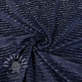 Elasztikus bársony anyag VELVET LUREX Stripe marine