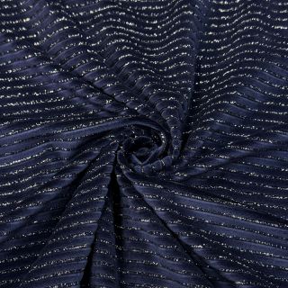 Elasztikus bársony anyag VELVET LUREX Stripe marine
