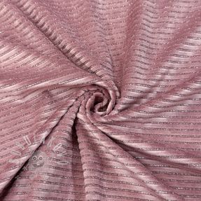 Elasztikus bársony anyag VELVET LUREX Stripe pink