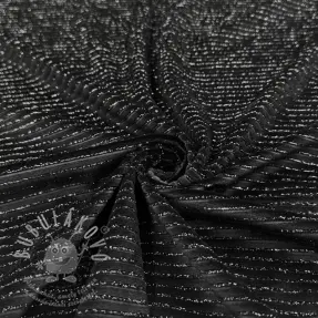 Elasztikus bársony anyag VELVET LUREX Stripe black