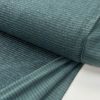 Elasztikus bársony anyag VELVET LUREX Stripe forest green