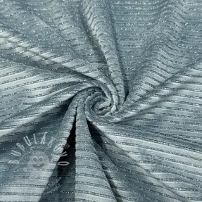 Elasztikus bársony anyag VELVET LUREX Stripe ocean green