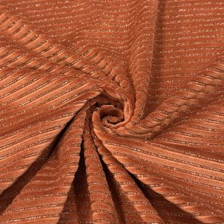 Elasztikus bársony anyag VELVET LUREX Stripe brick