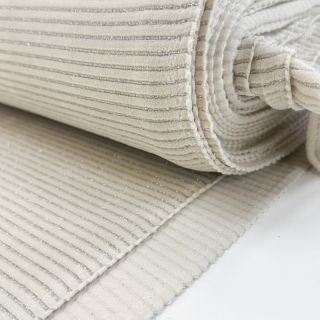Elasztikus bársony anyag VELVET LUREX Stripe off white
