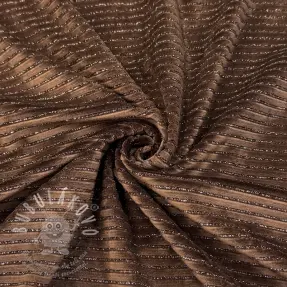 Elasztikus bársony anyag VELVET LUREX Stripe dark brown