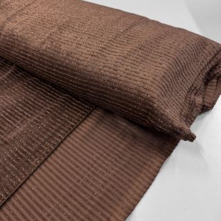 Elasztikus bársony anyag VELVET LUREX Stripe dark brown