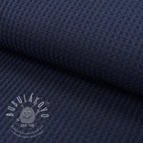 Pulóver anyag WAFFLE BIG KNIT navy