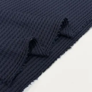 Pulóver anyag WAFFLE BIG KNIT navy