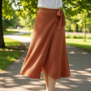 Pulóver anyag WAFFLE BIG KNIT rust