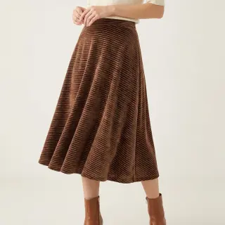 Elasztikus bársony anyag VELVET LUREX Stripe dark brown