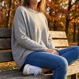 Kötött kelme Angora honey light grey