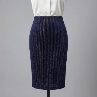 Elasztikus bársony anyag VELVET LUREX Stripe marine