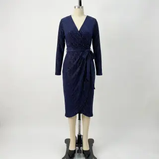 Elasztikus bársony anyag VELVET LUREX Stripe marine