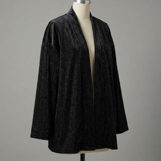 Elasztikus bársony anyag VELVET LUREX Stripe black