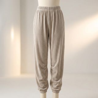 Elasztikus bársony anyag VELVET LUREX Stripe beige