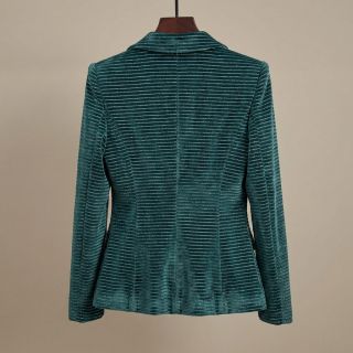 Elasztikus bársony anyag VELVET LUREX Stripe forest green