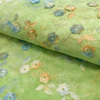 Pamutvászon TIE DYE EMBROIDERY Poppy design V