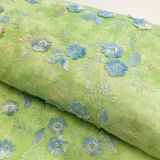 Pamutvászon TIE DYE EMBROIDERY Poppy design V