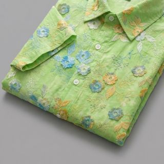 Pamutvászon TIE DYE EMBROIDERY Poppy design V