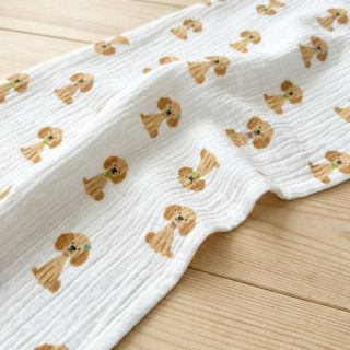 Dupla géz/muszlin Dogs white digital print