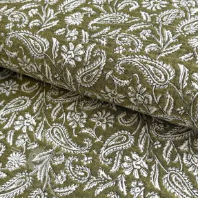Dekorációs anyag jacquard Mumbai allover kaki