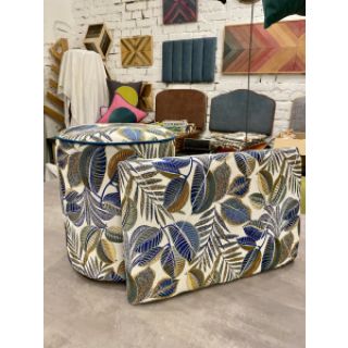 Dekorációs anyag jacquard Cacao allover bleu