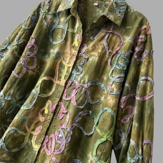 Pamutvászon TIE DYE EMBROIDERY Elise tape design A