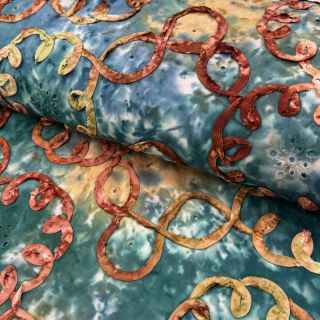 Pamutvászon TIE DYE EMBROIDERY Elise tape design C