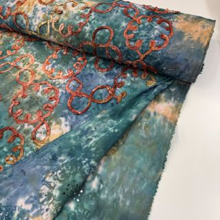 Pamutvászon TIE DYE EMBROIDERY Elise tape design C