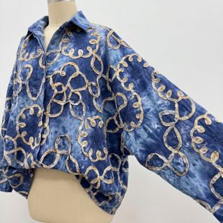 Pamutvászon TIE DYE EMBROIDERY Elise tape design D