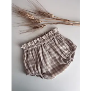 Dupla géz/muszlin Double sided CHECKS MINI sand