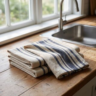 Dekorációs anyag Bernadette stripe indigo