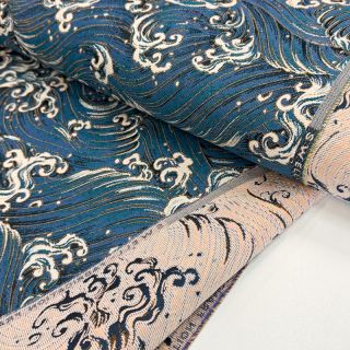 Dekorációs anyag jacquard Swell allover bleu