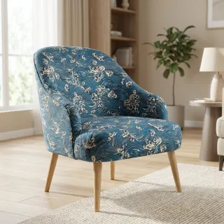 Dekorációs anyag jacquard Swell allover bleu