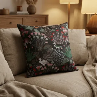 Dekorációs anyag jacquard Botanic Paradise Bird