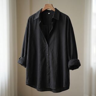 Pamutvászon WASHED black