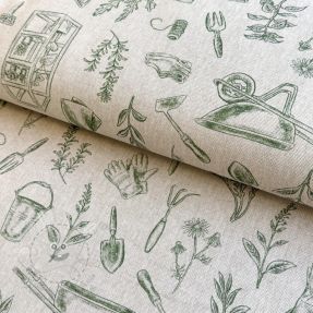 Dekorációs anyag Linenlook Garden Plant Tool digital print