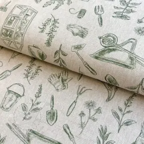 Dekorációs anyag Linenlook Garden Plant Tool digital print