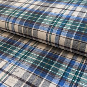 Pamutvászon YARN DYED CHECK BRUSHED blue